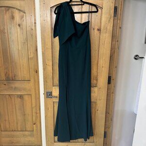 Dress The Population/Dark Green/Size L/Long Formal one Shoulder Dress With Slit